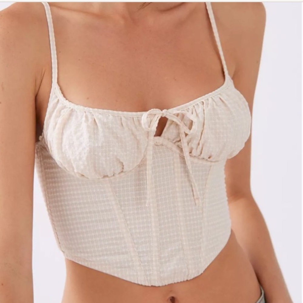 Urban Outfitters Out From Under Devon Seersucker Corset Top Size L